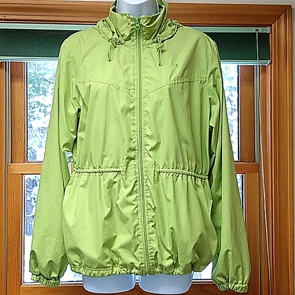 Athletic Works women's hooded jacket, apple green, size medium
